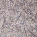 Dusty Blue Grey Floral Viscose Digital Print Fabric 110cm