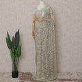 Pistachio Green Floral French Chantilly Lace Saree