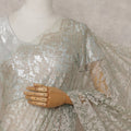 Pistachio Green Floral French Chantilly Lace Saree
