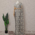 Silver Gold Floral French Chantilly Lace Saree