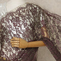Maroon-Green Premium French 2 Tone Chantilly Saree Lace, 5.5 Mtrs Length, 110 Cms Width, Crafted in France -Blouse Not Included-D26716