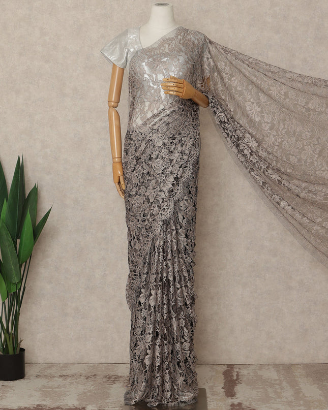 Light Pink 2Tone Premium French Chantilly Saree Lace 5.5 Mtrs 110 Cms Width France-D27799