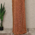 Orange Premium French Chantilly Saree Lace, 5.5 Mtrs Length, 110 Cms Width, Crafted in France -Blouse Not Included-D26709