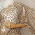 Gold Premium French 2 Tone Chantilly Saree Lace, 5.5 Mtrs Length, 110 Cms Width, Crafted in France -Blouse Not Included-D26719