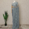 Blue-Grey Premium French 2 Tone Chantilly Saree Lace, 5.5 Mtrs Length, 110 Cms Width, Crafted in France -Blouse Not Included-D26717