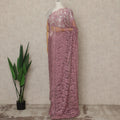 Mauve Premium French Chantilly Saree Lace, 5.5 Mtrs Length, 110 Cms Width, Crafted in France -Blouse Not Included-D26712