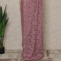 Mauve Premium French Chantilly Saree Lace, 5.5 Mtrs Length, 110 Cms Width, Crafted in France -Blouse Not Included-D26712