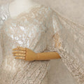 Beige Premium French Chantilly Saree Lace, 5.5 Mtrs Length, 110 Cms Width, Crafted in France -Blouse Not Included-D26711