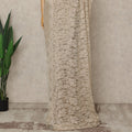 Beige Premium French Chantilly Saree Lace, 5.5 Mtrs Length, 110 Cms Width, Crafted in France -Blouse Not Included-D26711