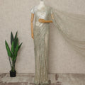 Sage Premium French Chantilly Saree Lace, 5.5 Mtrs Length, 110 Cms Width, Crafted in France -Blouse Not Included-D26714