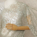 Sage Premium French Chantilly Saree Lace, 5.5 Mtrs Length, 110 Cms Width, Crafted in France -Blouse Not Included-D26714