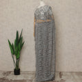 Grey Premium French 2-Tone Chantilly Saree Lace, 5.5 Mtrs Length, 110 Cms Width, Crafted in France -Blouse Not Included-D26706