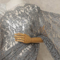 Grey Premium French 2-Tone Chantilly Saree Lace, 5.5 Mtrs Length, 110 Cms Width, Crafted in France -Blouse Not Included-D26706
