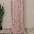 Dusty Pink Premium French 2 Tone Chantilly Saree Lace, 5.5 Mtrs Length, 110 Cms Width, Crafted in France -Blouse Not Included-D26721