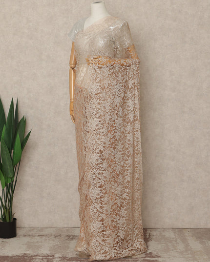 Blush Peach 2Tone Premium French Chantilly Saree Lace 5.5 Mtrs 110 Cms Width France-D27788