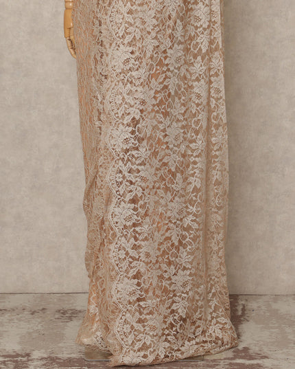 Blush Peach 2Tone Premium French Chantilly Saree Lace 5.5 Mtrs 110 Cms Width France-D27788