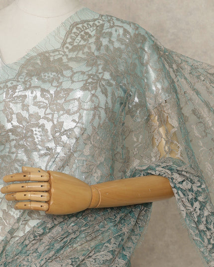 Mint Premium French Chantilly Saree Lace, 5.5 Mtrs Length, 110 Cms Width, Crafted in France -Blouse Not Included-D26713