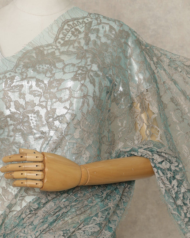 Mint Premium French Chantilly Saree Lace, 5.5 Mtrs Length, 110 Cms Width, Crafted in France -Blouse Not Included-D26713