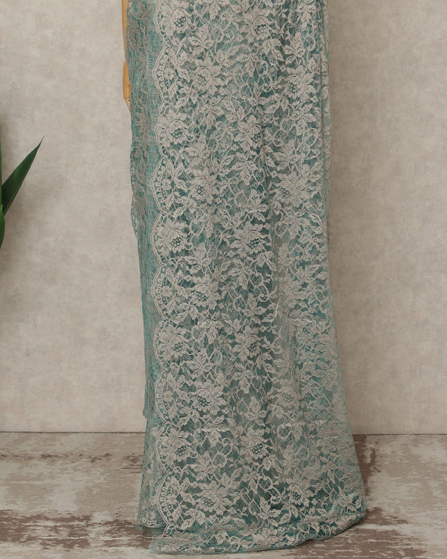 Mint Premium French Chantilly Saree Lace, 5.5 Mtrs Length, 110 Cms Width, Crafted in France -Blouse Not Included-D26713