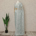 Ice Blue Premium French Metallic Chantilly Saree Lace, 5.5 Mtrs Length, 110 Cms Width, Crafted in France -Blouse Not Included-D26734