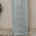 Powder Blue Premium French Metallic Chantilly Saree Lace 5.5 Mtrs 110 Cms Width France-D27767