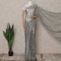 Dusty Rose Silver Premium French Metallic Chantilly Lace Saree – 5.5 Meters Fabric Length, Width 110 cm, Imported from France  & Blouse Not Included-D26570 Regal Fabrics