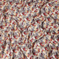 Rust Red Abstract Leaf Printed Cotton Satin Fabric 110 Cms Made In India-D27388 Regal Fabrics