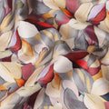 Rust Red Abstract Leaf Printed Cotton Satin Fabric 110 Cms Made In India-D27388 Regal Fabrics