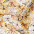 Pastel Yellow Floral Printed Cotton Satin Fabric 110 Cms Made In India-D27389 Regal Fabrics
