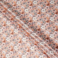 Peach Blush Floral Printed Cotton Satin Fabric 110 Cms Made In India-D27391 Regal Fabrics