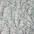 Aqua Mint Pastel Floral Printed Cotton Satin Fabric 110 Cms Made In India-D27386 Regal Fabrics