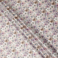Ivory Pastel Floral Printed Cotton Satin Fabric 110 Cms Made In India-D27385 Regal Fabrics