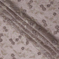 Dusty Mauve Floral Embroidered Sequin Work Synthetic Organza Fabric, 110 cm Width, Made in India-D26652