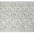Mint Green and Champagne Floral Embroidered Sequin Work Synthetic Organza Fabric, 110 cm Width, Made in India-D26653