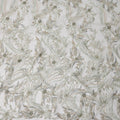 Ivory Multi-Tone Floral & Vine Sequin Embroidered Nylon Tulle Fabric, 140 cm Width, Made in China-D26631