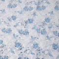 Blue Multi-Tone Floral Sequin & Thread Embroidered Nylon Tulle Fabric, 140 cm Width, Made in China-D26634