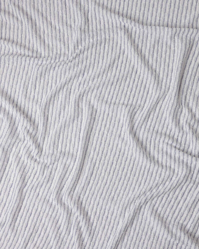 Powder White Pinstripe Guipure Lace Fabric