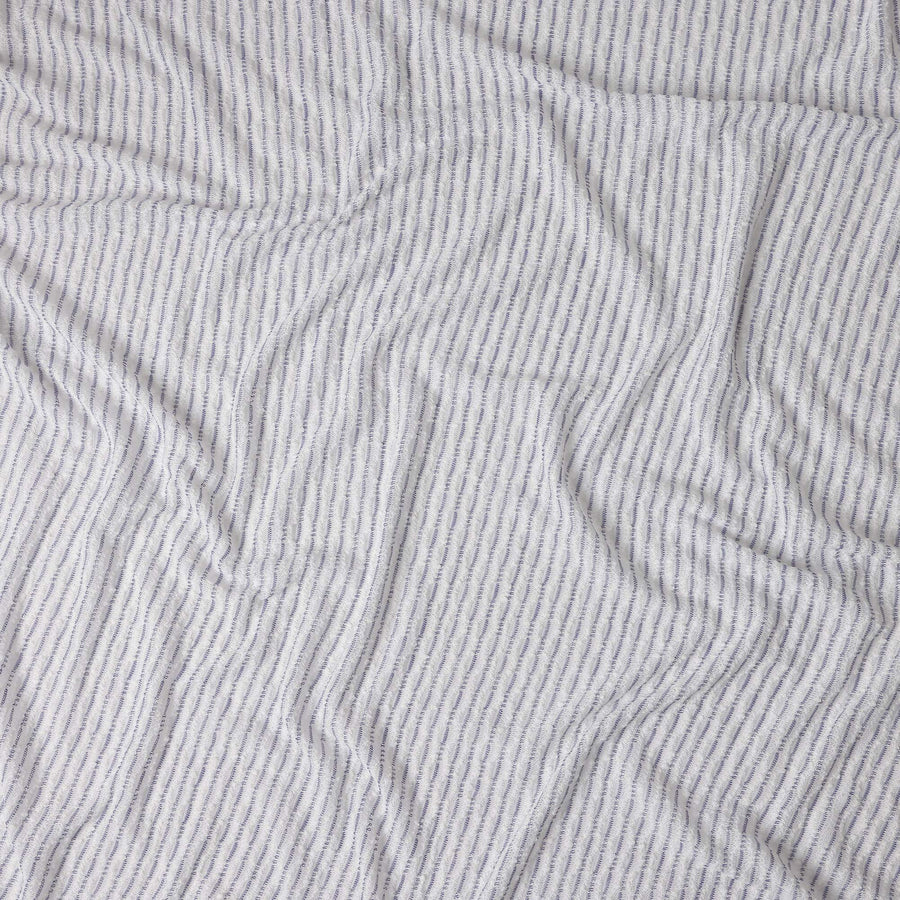 Powder White Pinstripe Guipure Lace Fabric