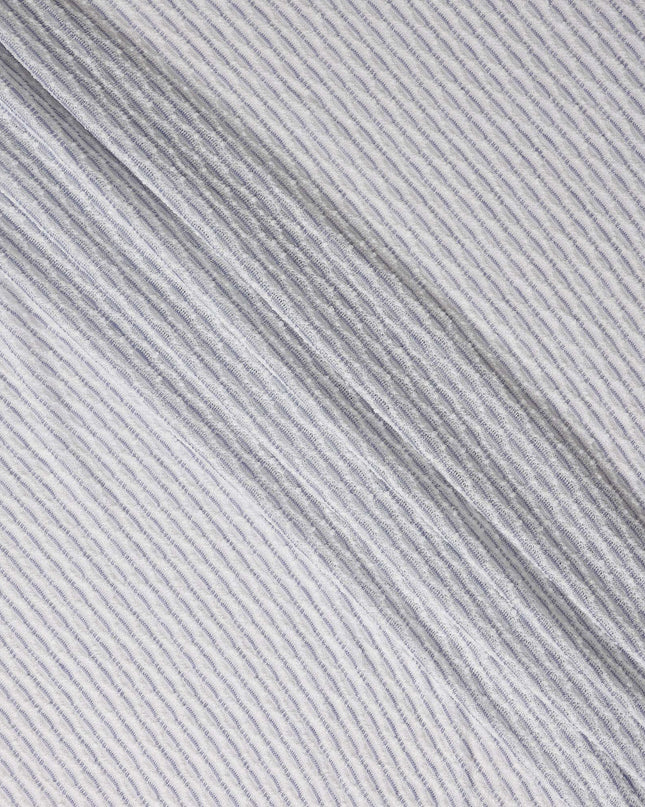 Powder White Pinstripe Guipure Lace Fabric