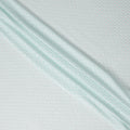 Mint White Pinstripe Guipure Lace Fabric