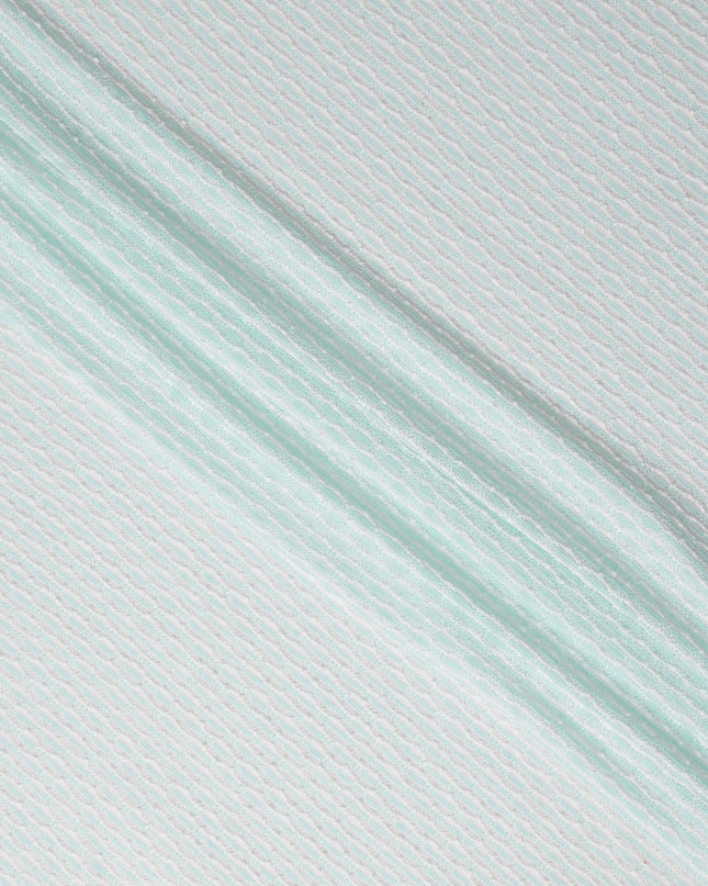 Mint White Pinstripe Guipure Lace Fabric
