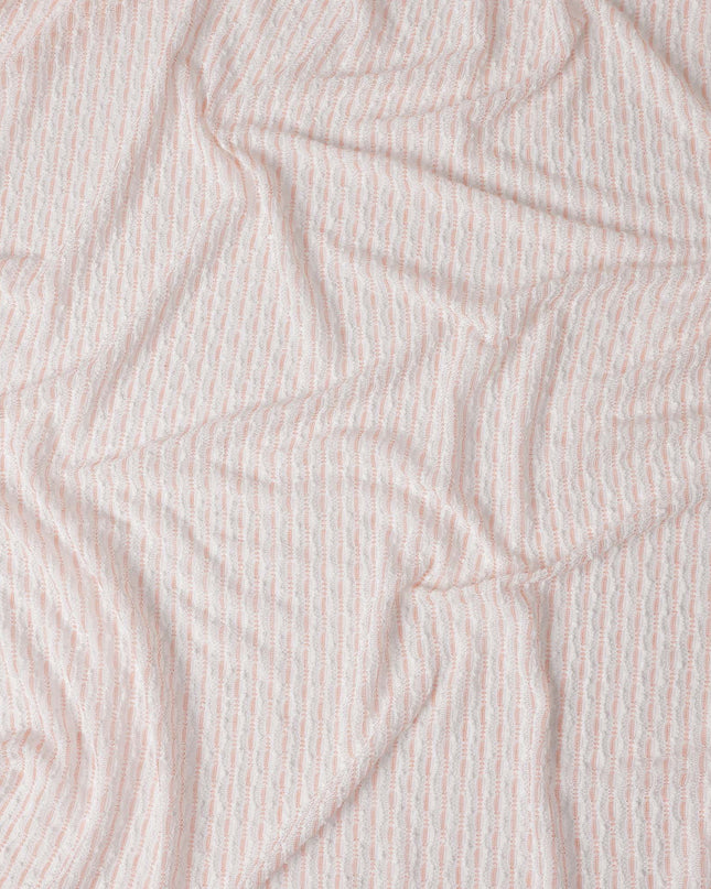 Blush Ivory Pinstripe Guipure Lace Fabric