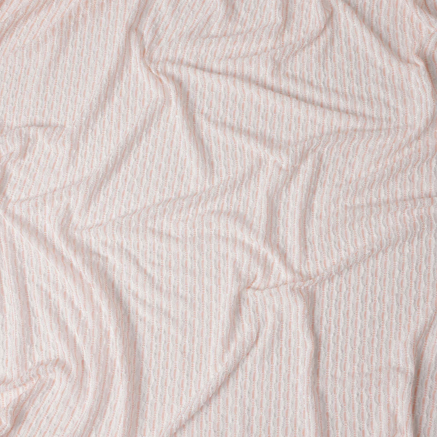 Blush Ivory Pinstripe Guipure Lace Fabric