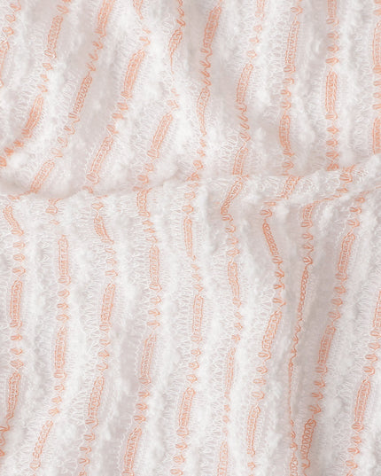 Blush Ivory Pinstripe Guipure Lace Fabric