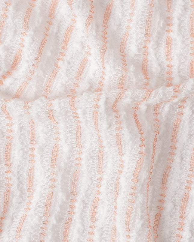 Blush Ivory Pinstripe Guipure Lace Fabric