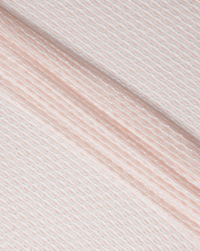 Blush Ivory Pinstripe Guipure Lace Fabric