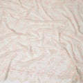 Ivory and Blush Pink Floral Embroidered Scalloped-Edge Synthetic Organza Fabric, 110 cm Width, Made in India-D26654