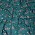 Teal Green Traditional Sudanese Thobe Fabric Pure Cotton Voile 4.5 Meters Piece Width 140 Cms Soft Breathable Ethnic Wear Material with Elegant Floral Motifs Made in India-D27605 Regal Fabrics