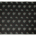 Black Traditional Sudanese Thobe Fabric Pure Cotton Voile 4.5 Meters Piece Width 140 Cms Soft Lightweight Breathable Ethnic Wear Material with Multicolor Floral Embroidery Made in India-D27611