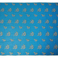 Sky Blue Traditional Sudanese Thobe Fabric Pure Cotton Voile 4.5 Meters Piece Width 140 Cms Soft Breathable Ethnic Wear Material with Multicolor Floral Embroidery Made in India-D27610